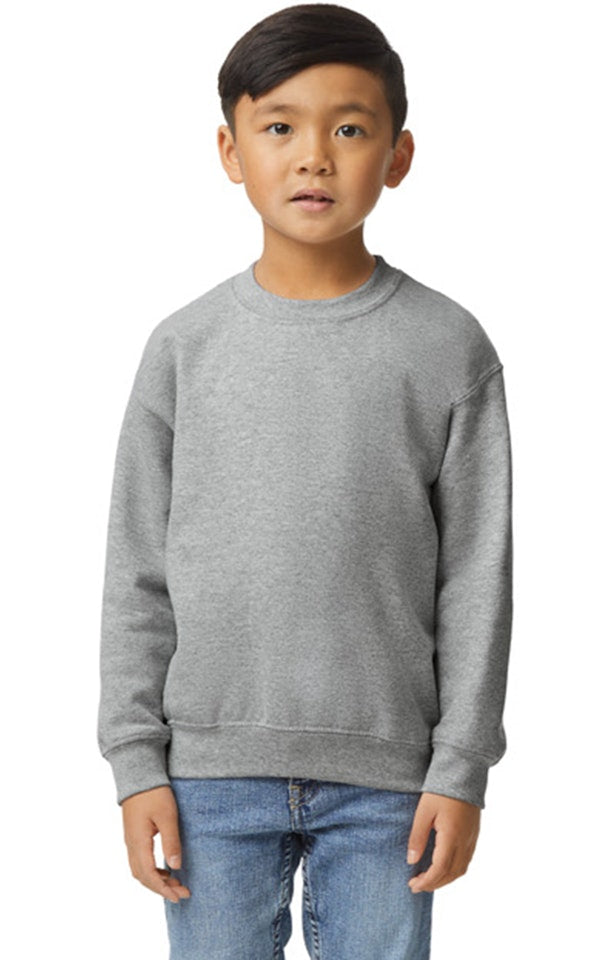 Custom Designed - Crew Sweatshirt (Sport Gray) Youth, Gildan, Heavy Blend 50/50 Fleece