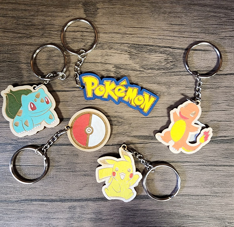 Pokemon Wooden Keychain Color