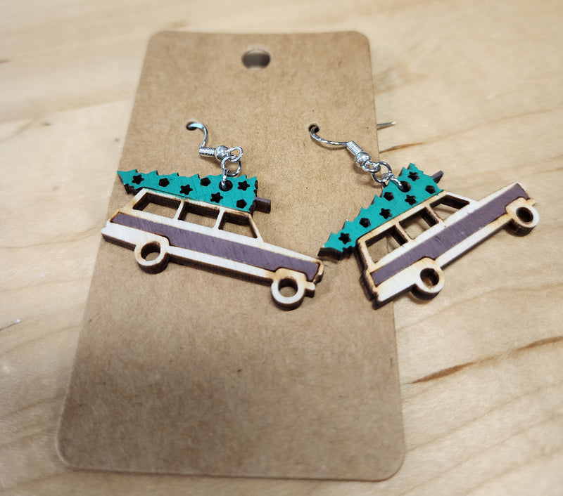 Christmas Car Earrings