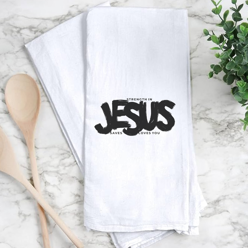 Strength in Jesus - Inspirational Kitchen Towel