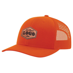 Custom Hat with Laser Engraved Patch - Orange