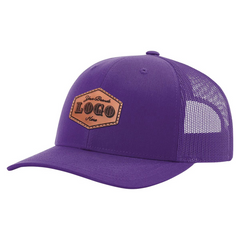 Custom Hat with Laser Engraved Patch - Purple