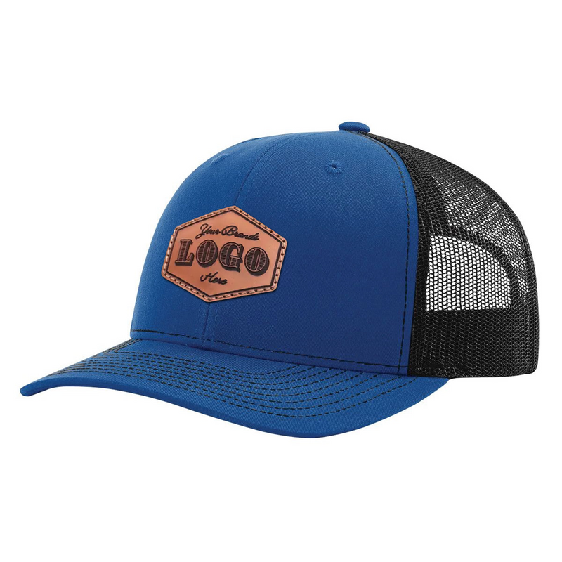 Custom Hat with Laser Engraved Patch - Royal/Black