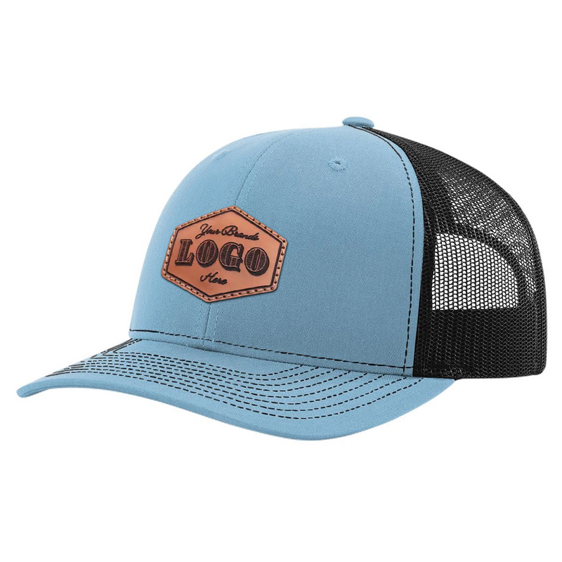 Custom Hat with Laser Engraved Patch - C.Blue/Black