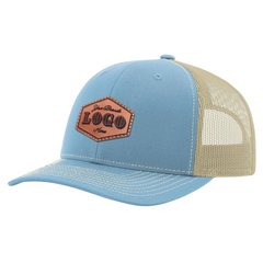 Custom Hat with Laser Engraved Patch - C.Blue/Khaki