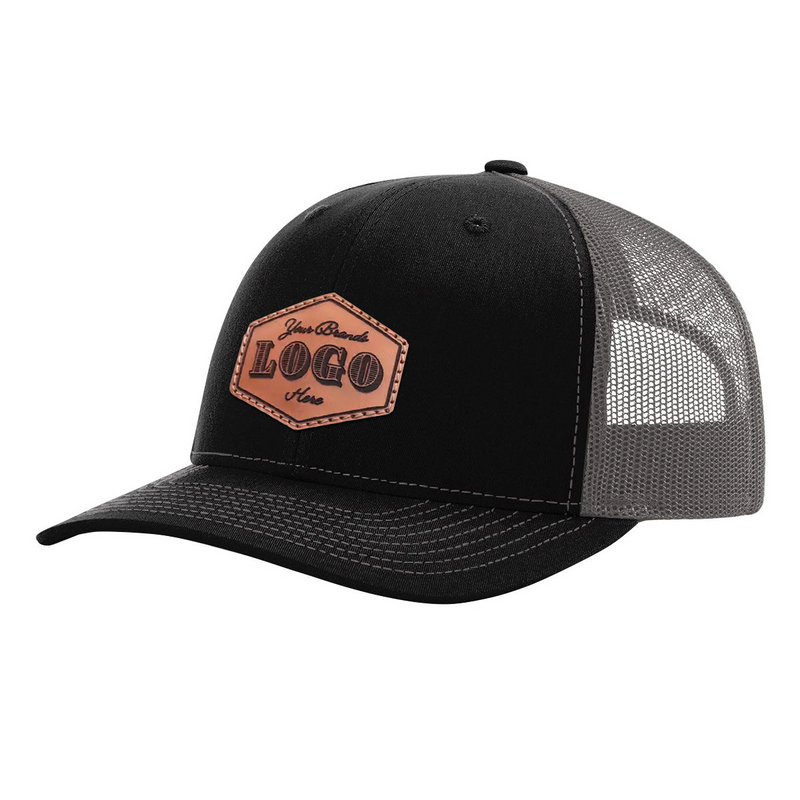 Custom Hat with Laser Engraved Patch - Black/Charcoal