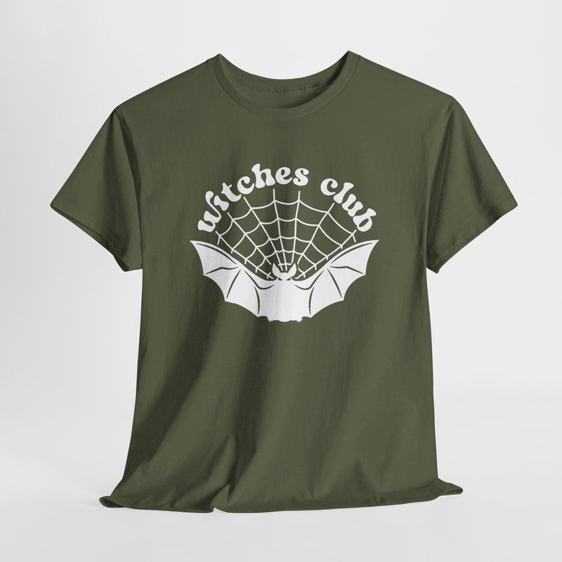 Witches Club T-shirt: Bat and Spider Web Design - Halloween Graphic Tee