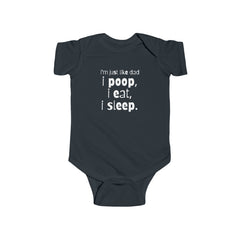 Funny Baby Onesie: Just Like Dad - I Poop, I Eat, I Sleep - Cute Bodysuit