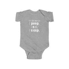 Funny Baby Onesie: Just Like Dad - I Poop, I Eat, I Sleep - Cute Bodysuit