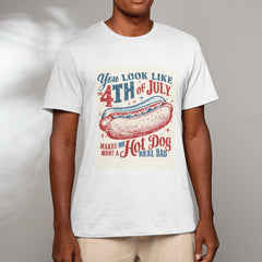 4th of July Hot Dog Birthday PNG - Retro Patriotic Digital Download