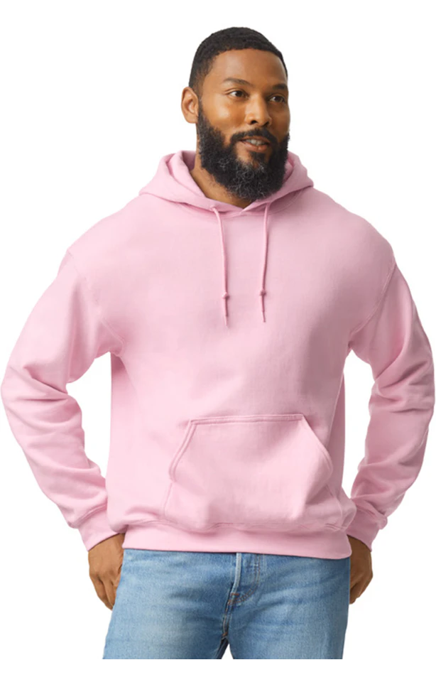 Custom Designed - Hoodie Sweatshirt (Light Pink) Adult, Gildan, Heavy Blend 50/50 Fleece