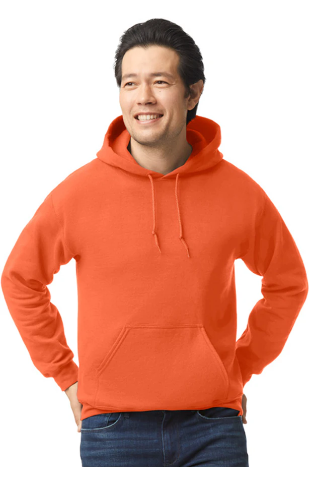 Custom Designed - Hoodie Sweatshirt (Orange) Adult, Gildan, Heavy Blend 50/50 Fleece