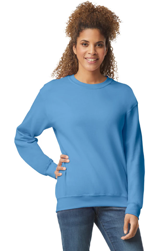 Custom Designed - Crew Sweatshirt (Carolina Blue) Adult, Gildan, Heavy Blend 50/50 Fleece