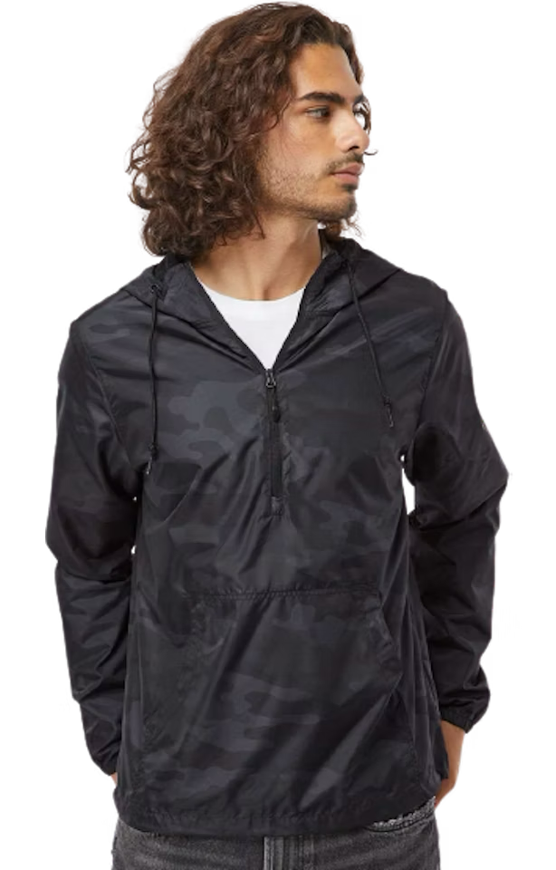 Pullover - Custom, Lightweight Windbreaker, Black Camo