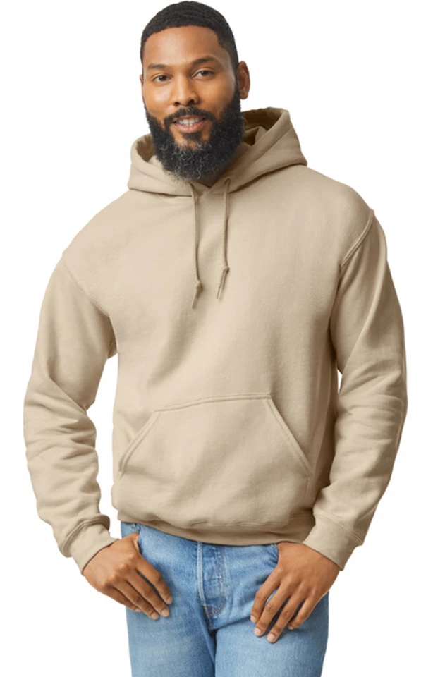 Custom Designed - Hoodie Sweatshirt (Sand) Adult, Gildan, Heavy Blend 50/50 Fleece