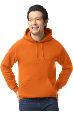 Custom Designed - Hoodie Sweatshirt (High Viz Safety Orange) Adult, Gildan, Heavy Blend 50/50 Fleece