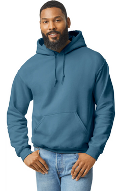 Custom Designed - Hoodie Sweatshirt (Indigo Blue) Adult, Gildan, Heavy Blend 50/50 Fleece