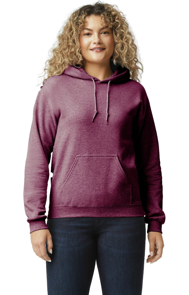 Custom Designed - Hoodie Sweatshirt (Heather Sport Dark Maroon) Adult, Gildan, Heavy Blend 50/50 Fleece