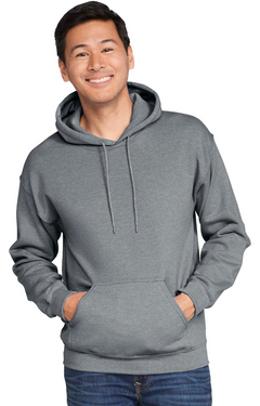 Custom Designed - Hoodie Sweatshirt (Graphite Heather) Adult, Gildan, Heavy Blend 50/50 Fleece