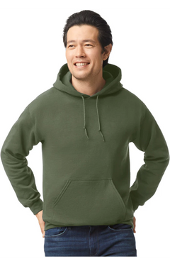 Custom Designed - Hoodie Sweatshirt (Military Green) Adult, Gildan, Heavy Blend 50/50 Fleece