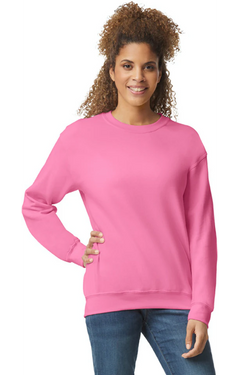 Custom Designed - Crew Sweatshirt (Safety Pink) Adult, Gildan, Heavy Blend 50/50 Fleece