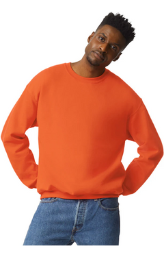 Custom Designed - Crew Sweatshirt (Orange) Adult, Gildan, Heavy Blend 50/50 Fleece