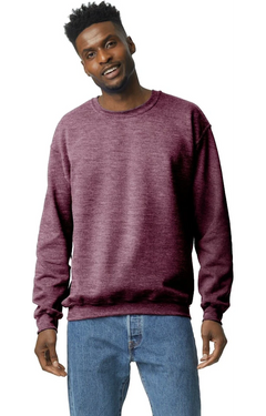 Custom Designed - Crew Sweatshirt (Heather Sport Dark Maroon) Adult, Gildan, Heavy Blend 50/50 Fleece