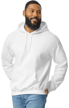 Custom Designed - Hoodie Sweatshirt (White) Adult, Gildan, Heavy Blend 50/50 Fleece