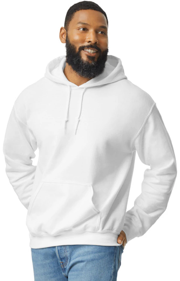 Custom Designed - Hoodie Sweatshirt (White) Adult, Gildan, Heavy Blend 50/50 Fleece