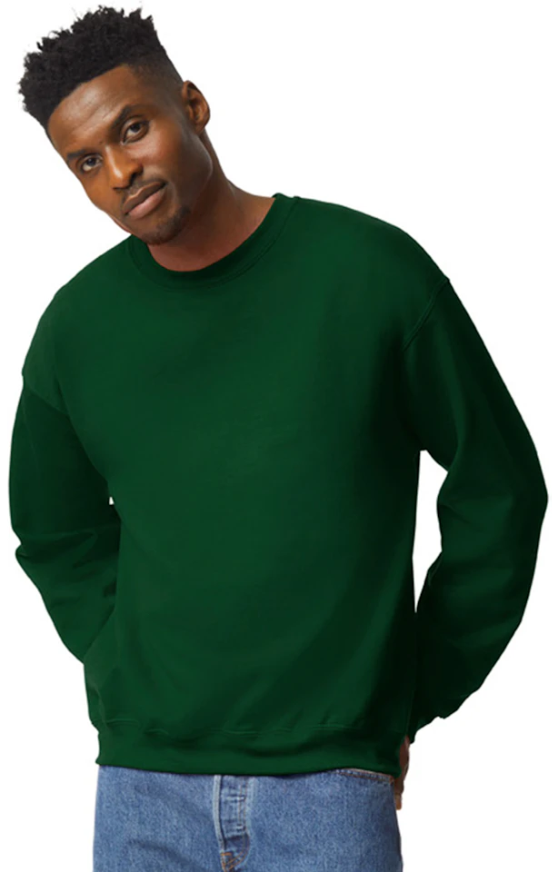 Custom Designed - Crew Sweatshirt (Forest Green) Adult, Gildan, Heavy Blend 50/50 Fleece