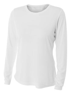 Custom Designed - Long Sleeve T-Shirts (White) Women, A4, Cooling Performance